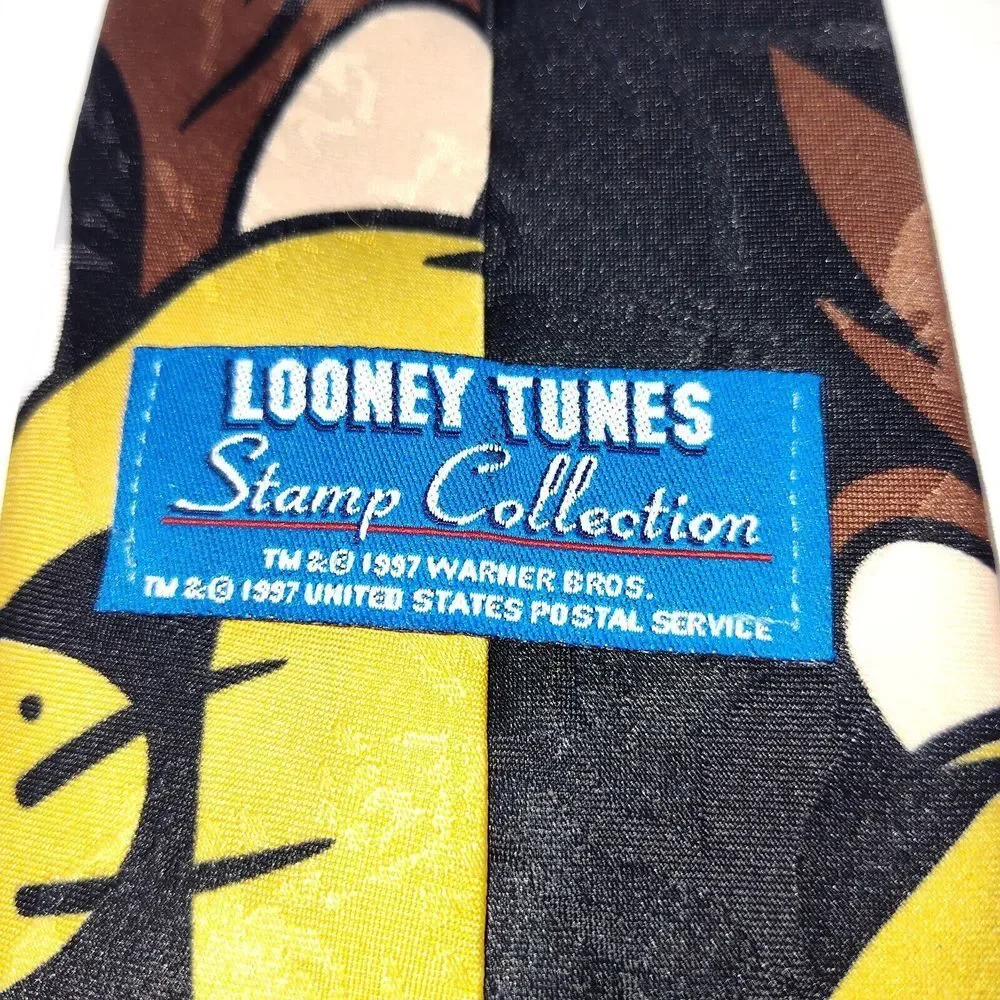 Vintage Looney Tunes Stamp Collection 1997‎ Postal Service Taz Tie Made In USA